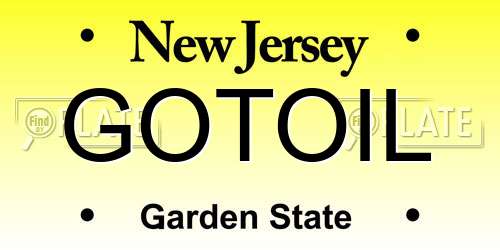 GOTOIL New Jersey License Plate