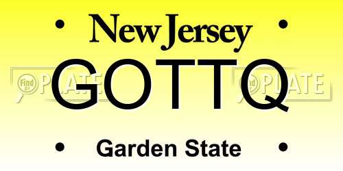 GOTTQ New Jersey License Plate