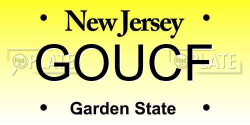 GOUCF New Jersey License Plate
