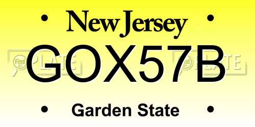 GOX57B New Jersey License Plate