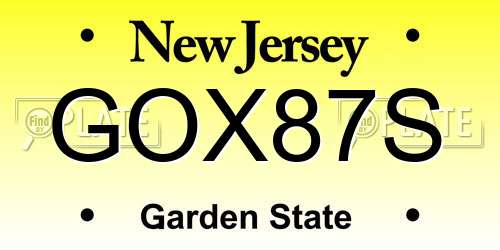 GOX87S New Jersey License Plate