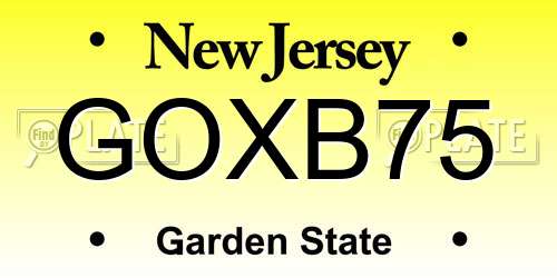 GOXB75 New Jersey License Plate