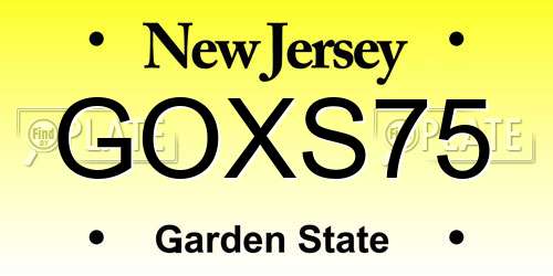 GOXS75 New Jersey License Plate