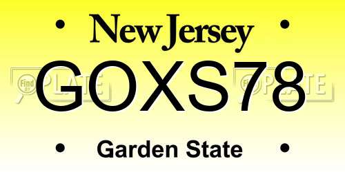 GOXS78 New Jersey License Plate