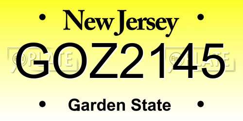 GOZ2145 New Jersey License Plate