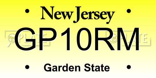 GP10RM New Jersey License Plate