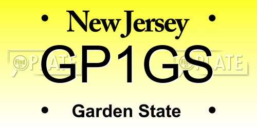 GP1GS New Jersey License Plate