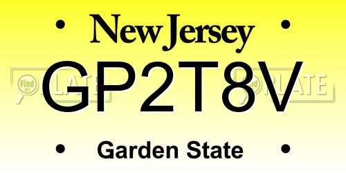 GP2T8V New Jersey License Plate