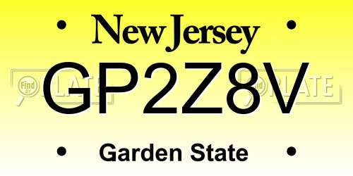 GP2Z8V New Jersey License Plate