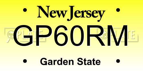 GP60RM New Jersey License Plate