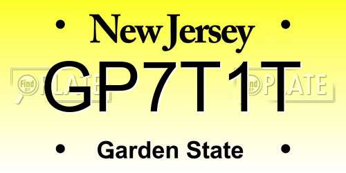 GP7T1T New Jersey License Plate
