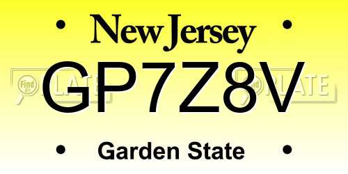 GP7Z8V New Jersey License Plate