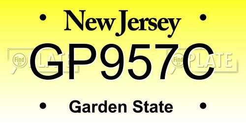 GP957C New Jersey License Plate