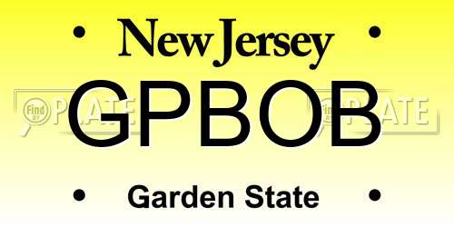 GPBOB New Jersey License Plate