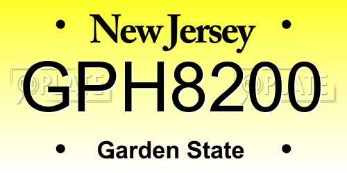 GPH8200 New Jersey License Plate