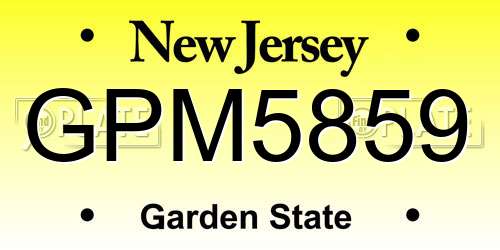 GPM5859 New Jersey License Plate