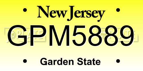 GPM5889 New Jersey License Plate