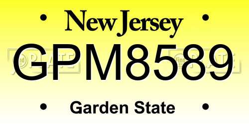 GPM8589 New Jersey License Plate