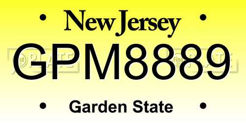 GPM8889 New Jersey License Plate