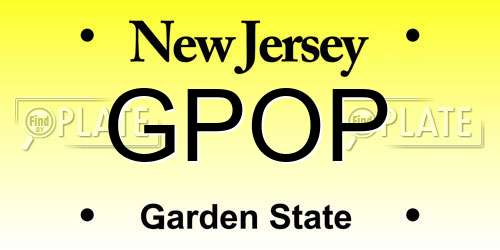 GPOP New Jersey License Plate