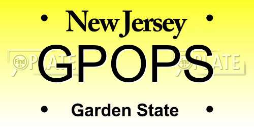 GPOPS New Jersey License Plate