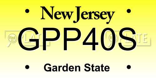 GPP40S New Jersey License Plate