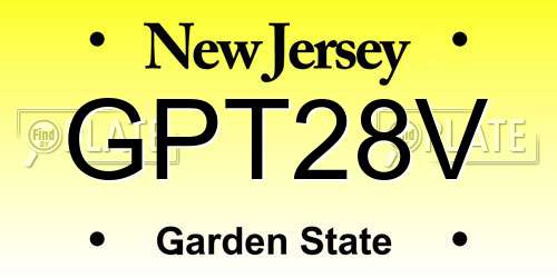 GPT28V New Jersey License Plate