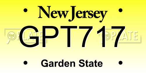 GPT717 New Jersey License Plate