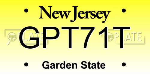 GPT71T New Jersey License Plate