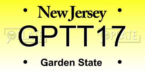GPTT17 New Jersey License Plate