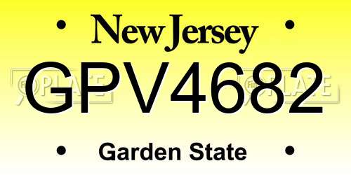 GPV4682 New Jersey License Plate