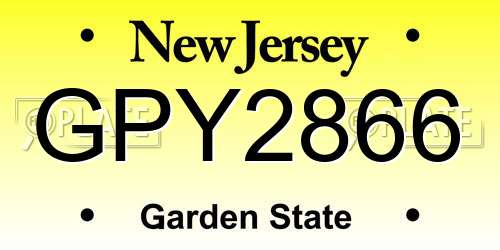 GPY2866 New Jersey License Plate