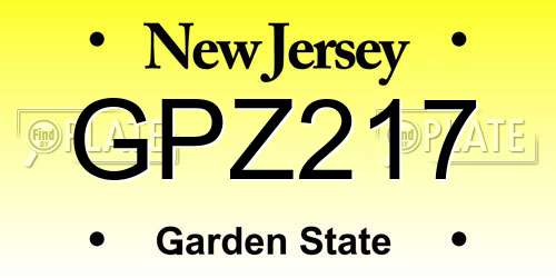 GPZ217 New Jersey License Plate