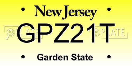 GPZ21T New Jersey License Plate