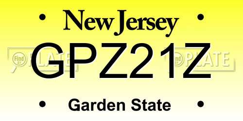 GPZ21Z New Jersey License Plate