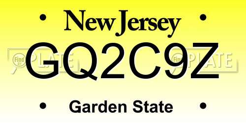 GQ2C9Z New Jersey License Plate