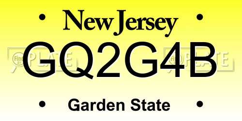 GQ2G4B New Jersey License Plate