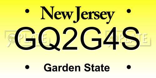 GQ2G4S New Jersey License Plate