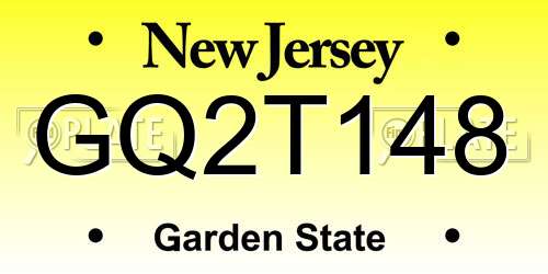 GQ2T148 New Jersey License Plate