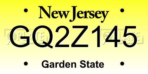 GQ2Z145 New Jersey License Plate