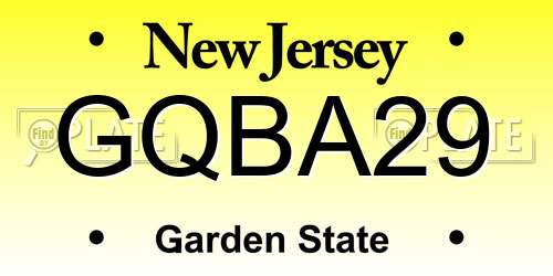 GQBA29 New Jersey License Plate