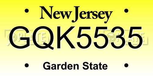 GQK5535 New Jersey License Plate