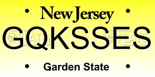 GQKSSES New Jersey License Plate