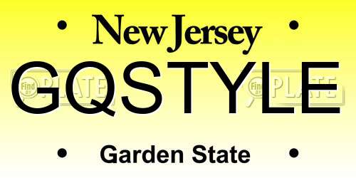 GQSTYLE New Jersey License Plate