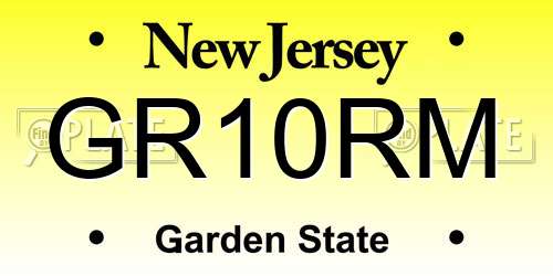 GR10RM New Jersey License Plate