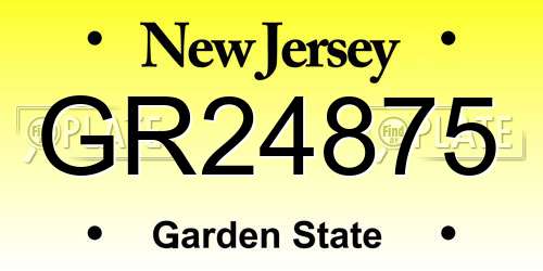 GR24875 New Jersey License Plate