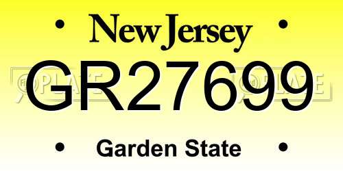 GR27699 New Jersey License Plate