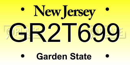 GR2T699 New Jersey License Plate