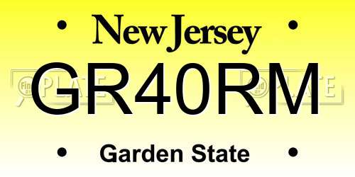GR40RM New Jersey License Plate