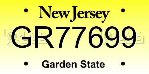 GR77699 New Jersey License Plate
